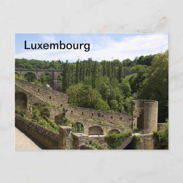 Luxemburgs stadsruins vykort (Framsida)