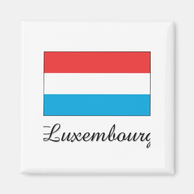 Luxemburgsk Flagga Design Magnet (Framsidan)