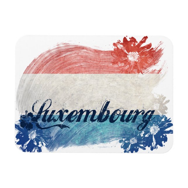 Luxemburgsk Flagga Design Magnet (Horisontell)