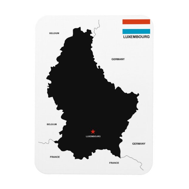 luxemburgsk land, politiska flagga karta magnet (Vertikal)