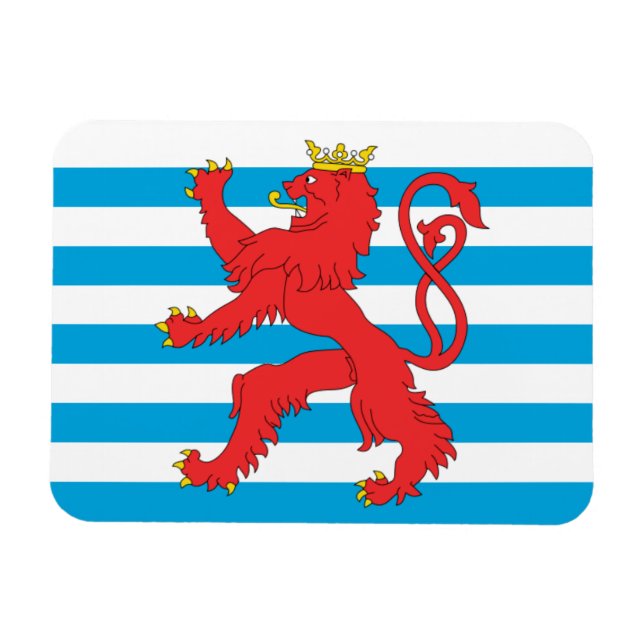 Luxemburgska Flagga Magnet - Röd Lejon (Horisontell)