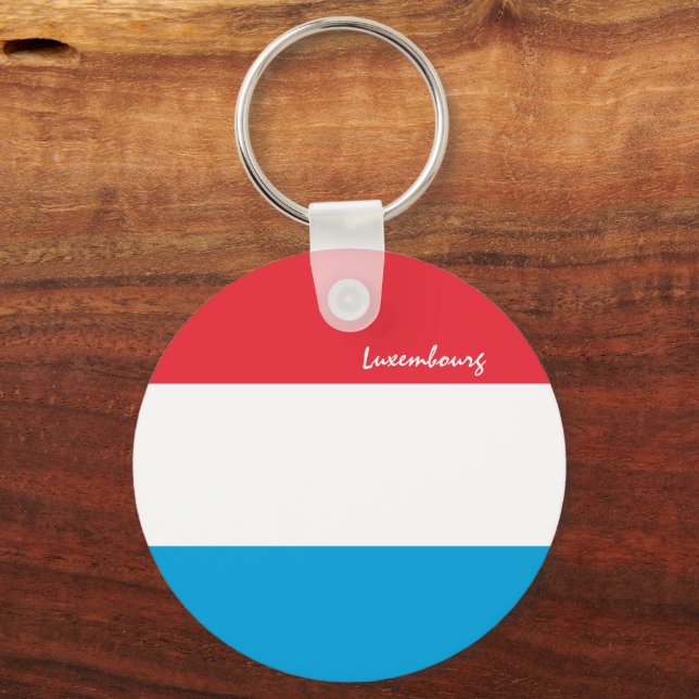 Luxemburgska flagga och luxemburgska helgdag/sport nyckelring (Framsida)