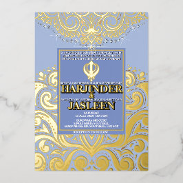 LuxGlitter Blue Guld Sikh Anand Karaj Bröllop