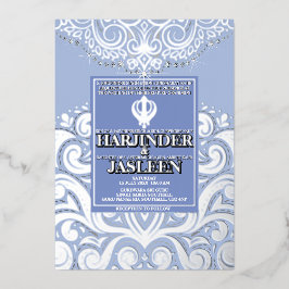 LuxGlitter Blue Silver Sikh Anand Karaj Bröllop