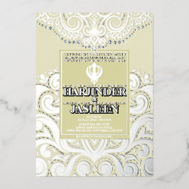 LuxGlitter Ivory Silver Sikh Anand Karaj Bröllop