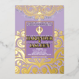 LuxGlitter Lavender Guld Sikh Anand Karaj Bröllop