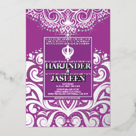 LuxGlitter Lila Silver Sikh Anand Karaj Bröllop