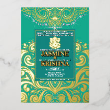 LuxGlitter Peacock Guld Ganesha Hindu Bröllop