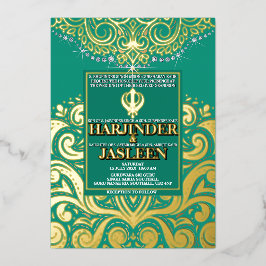 LuxGlitter Peacock Guld Sikh Anand Karaj Bröllop