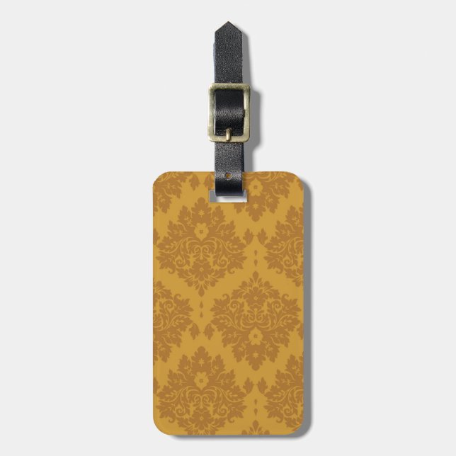 Luxi Golden Damask Bagagebricka (Vertikal Framsida)