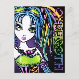 Luxie Rainbow Cyber Goth Fairy-vykort Vykort