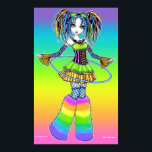 "Luxie" Rainbow Cyber Goth Hula Ring Fae Poster<br><div class="desc">"Luxie" Rainbow Cyber Goth Hula Ring Fae Poster</div>