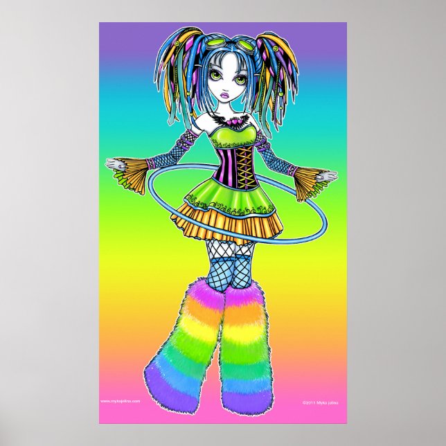 "Luxie" Rainbow Cyber Goth Hula Ring Fae Poster (Framsidan)