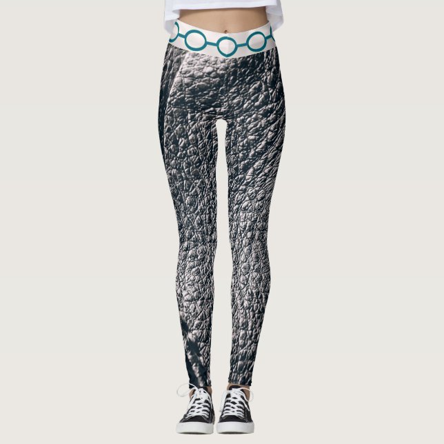 Luxkedjor, läderbalkar leggings (Framsida)