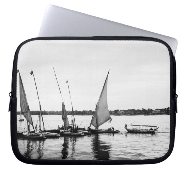 Luxor Egypten, Feluccas på Nilen 2 Laptop Fodral (Framsidan)