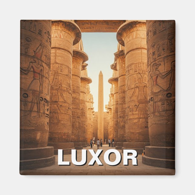 Luxor Egypten Karnak Temple Travel Magnet (Framsidan)