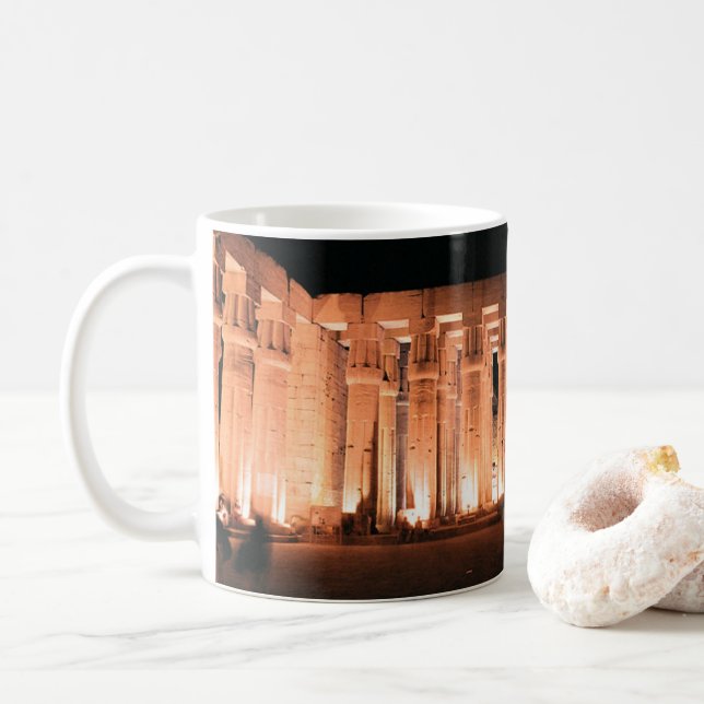 Luxor, Egypten, Luxor Tempel Pelarsal Monument Kaffemugg (Med munk)