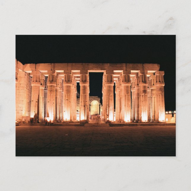 Luxor, Egypten, Luxortemplet Pelarsal Monument Vykort (Framsida)