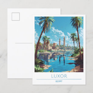 Luxor Egypten Vintage resor Vykort