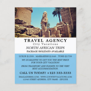 Luxor Temple, Egypten, Travel Agency Rekltising Flygblad