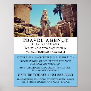 Luxor Temple, Egypten, Travel Agency Rekltising Poster