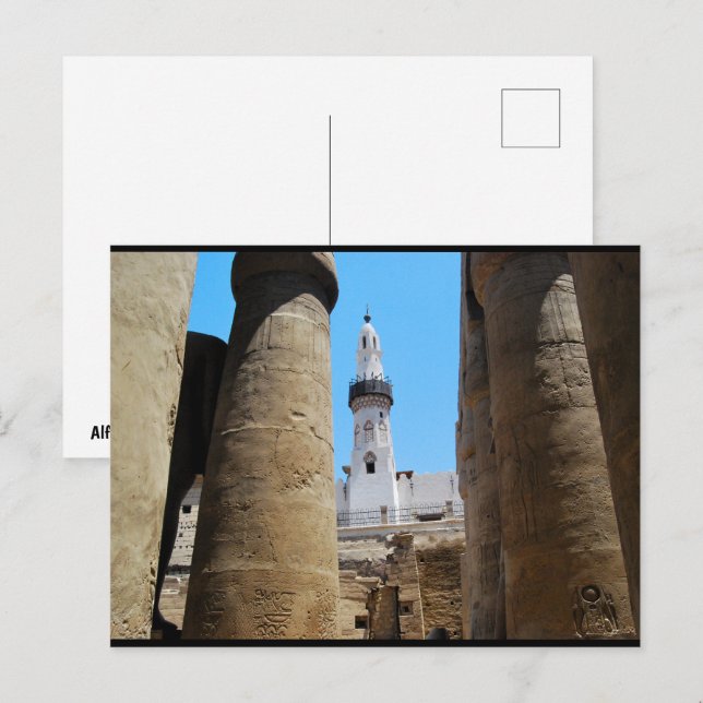 Luxor-templets moské vykort (Fram/baksida)