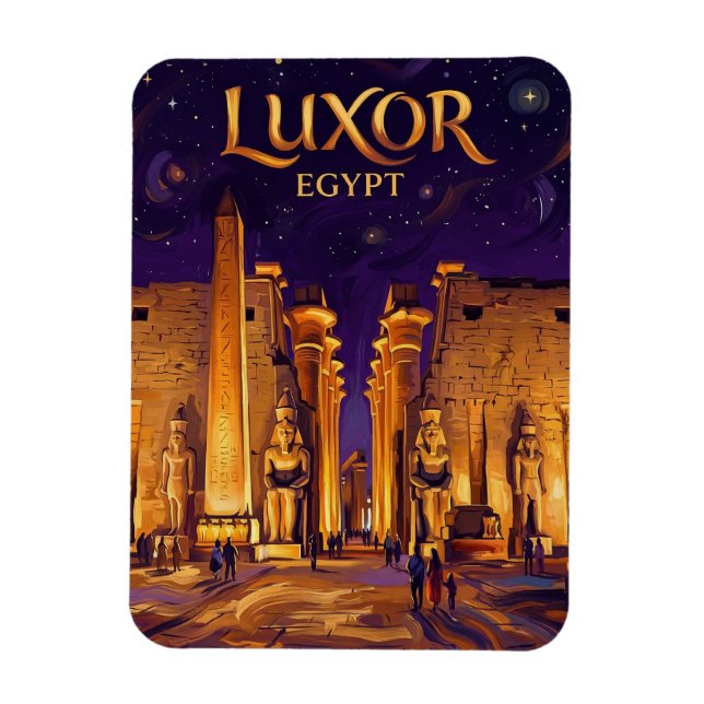 Luxortemplet Egypten Magnet (Vertikal)