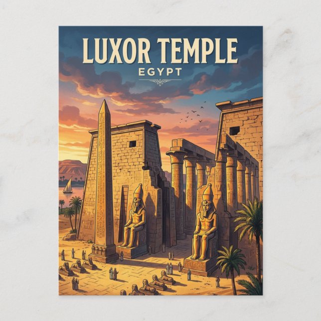Luxortemplet Egypten Vykort (Framsida)