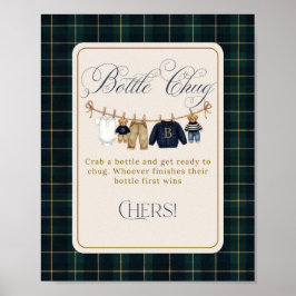 Luxsary  Bear Plaid Baby Shower Bottle Chug Poster