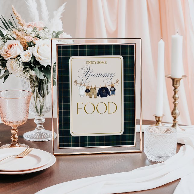 Luxsary  Bear Plaid Baby Shower Food Bar Poster (Skapare uppladdad)
