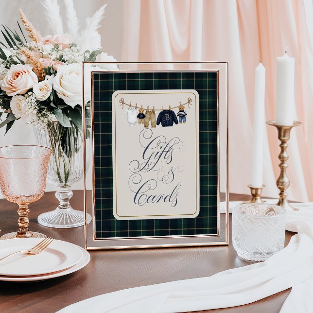 Luxsary  Bear Plaid Baby Shower Gift Card Poster (Skapare uppladdad)