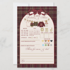 Luxsary Teddy Baby Shower Girl Plaid Game