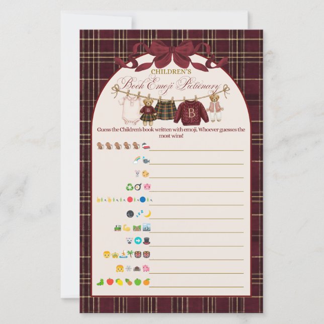 Luxsary Teddy Baby Shower Girl Plaid Game (Framsida)