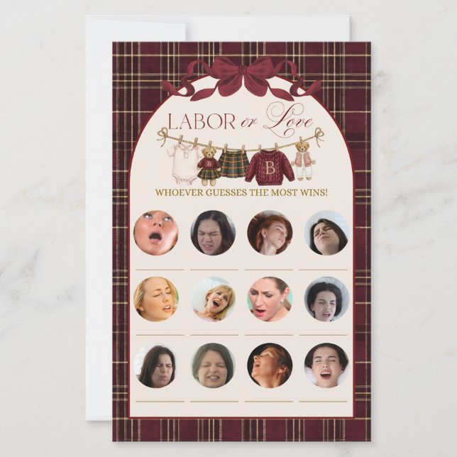 Luxsary Teddy Baby Shower Girl Plaid Game (Framsida)