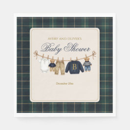 Luxsary Teddy Bear Plaid Baby Shower  Pappersservett