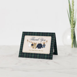 Luxsary Teddy Bear Plaid Baby Shower Tack Kort