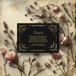 Luxu Art Deco bröllop svarta inkapslingskort Tilläggskort