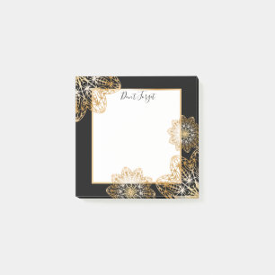 Luxuridisk Elegant Metallic Faux Guld Mandalas Post-it Block