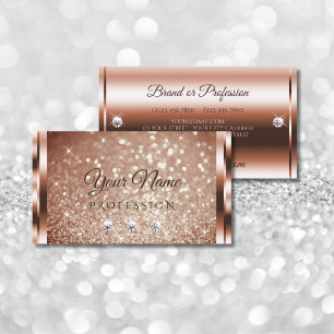 Luxuridisk Gnistra vid Glitter Guld Stars diamante Visitkort