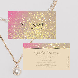 Luxuridisk Guld Rosa Lila Glitter Stars Elegance Visitkort