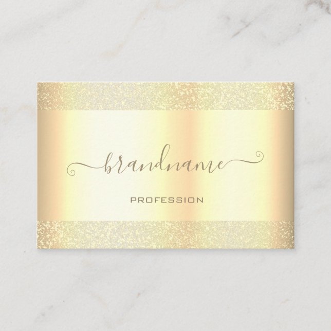 Luxuridisk gyllene Färgad med Eleganten Guld Gräns Visitkort (Framsida)