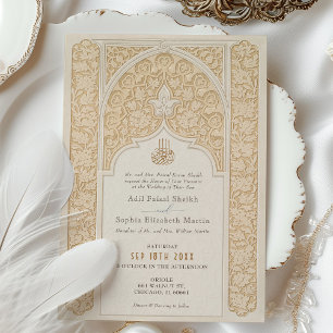 Luxuridisk islamisk Bröllop Ornate Arabesque Desig Inbjudningar