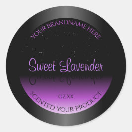 Luxuridisk Lila, produktetiketter, mjuk Glitter Runt Klistermärke