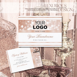 Luxuridisk Logotyp vid Guld Gnistran Glitter Visitkort