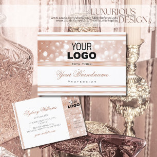 Luxuridisk Logotyp vid Guld Gnistran Glitter Visitkort