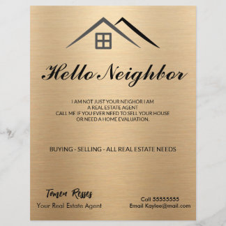 Luxuridisk metall Guld Reklamblad