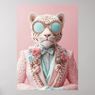 Luxuridisk Rosa Leopard Elegance Poster