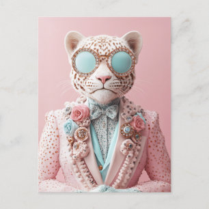 Luxuridisk Rosa Leopard Elegance Vykort
