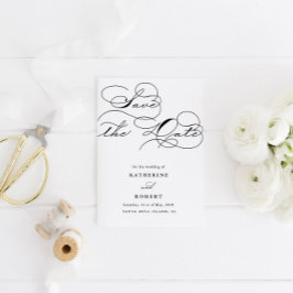Luxuridisk typografibudget Spara datum Inbjudningar