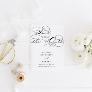 Luxuridisk typografibudget Spara datum Inbjudningar
